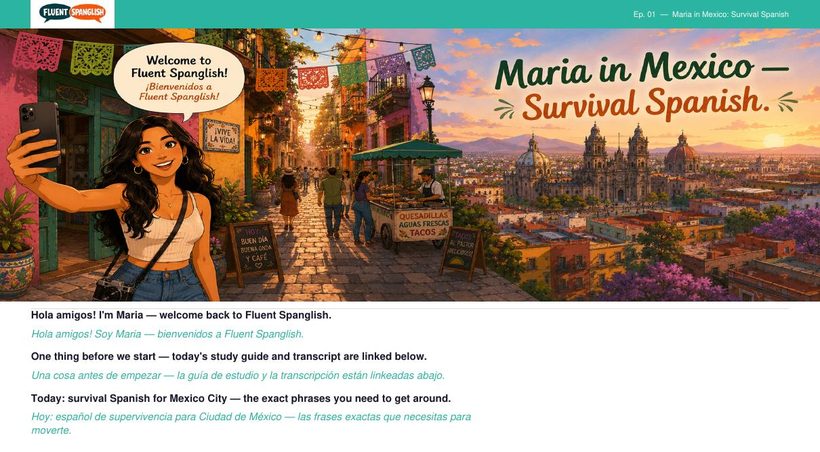 Survival Spanish in Mexico City — comic book preview