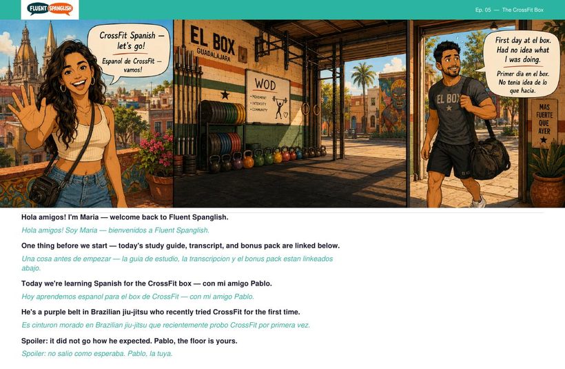 Learn CrossFit Spanish Vocabulary — WOD, AMRAP, PR & More 💪 — comic book preview