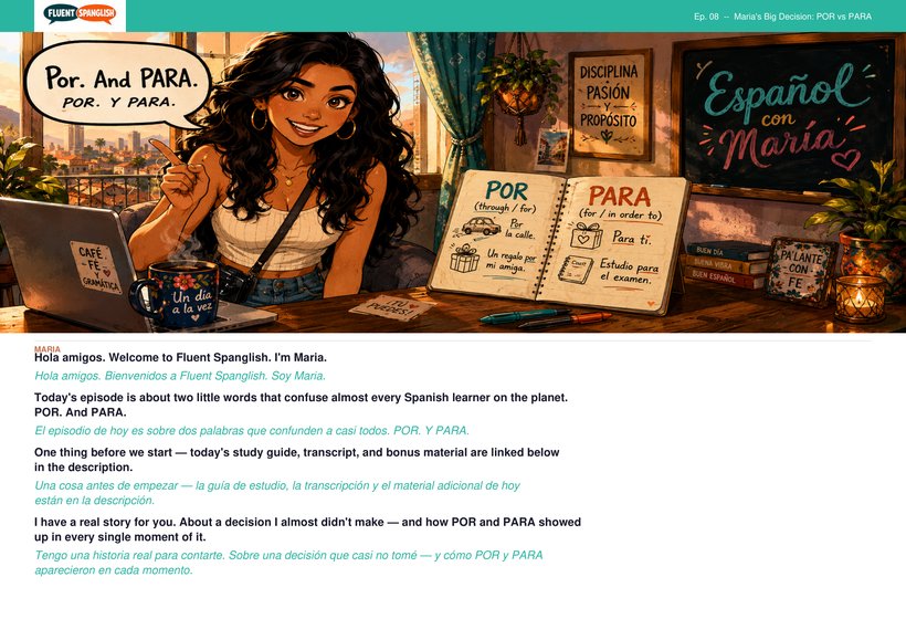Learn Spanish POR vs PARA — Once and For All — comic book preview