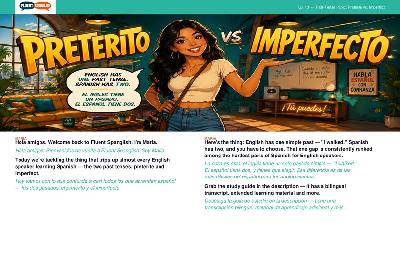 Learn Preterite vs. Imperfect — The Trick Nobody Taught You — comic book preview