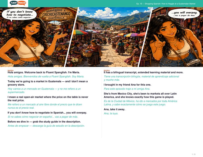 Spanish Practice for Guatemala: How to Haggle at a Market — comic book preview
