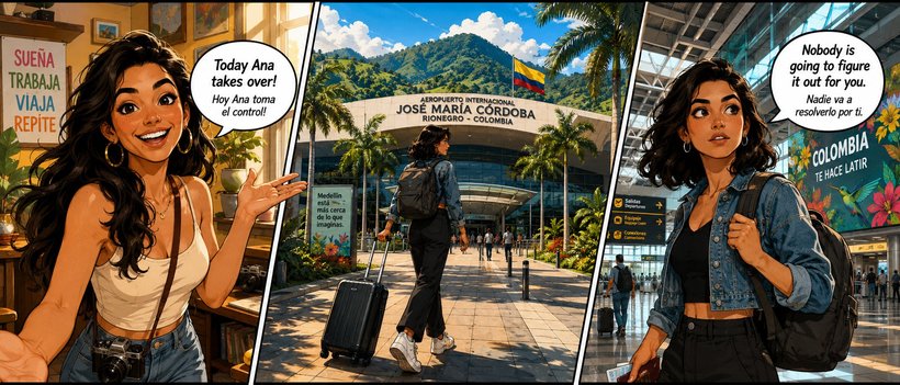 Solo Travel Spanish — 50 Real Phrases in Medellín — comic book preview