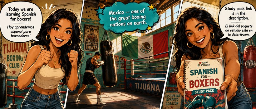 Practice Spanish for Boxing: Wraps, Punches & the Bell — comic book preview
