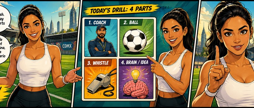 Practice Spanish for Sports: Drills, Commands & Equipment Terms — comic book preview