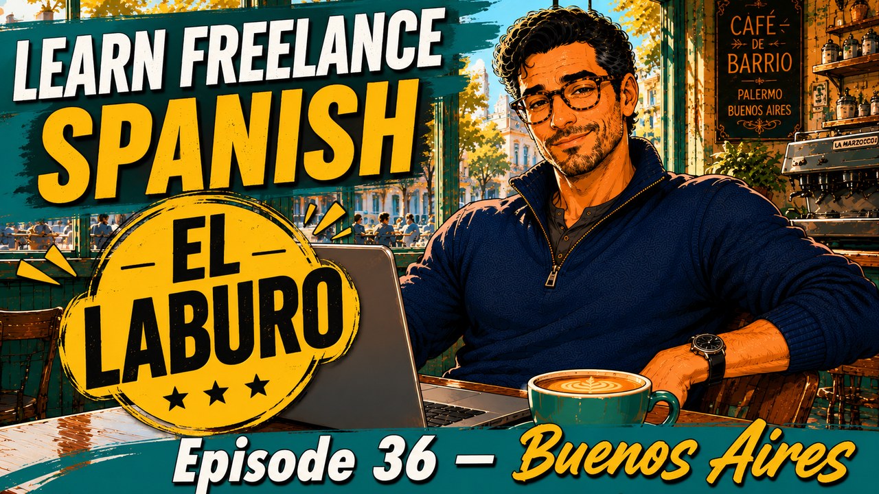 Freelancer Spanish — Working from a Café in Buenos Aires
