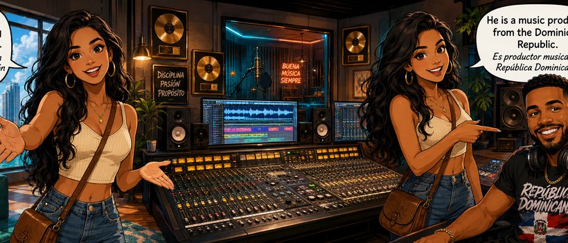 Learn Music Industry Spanish in a Miami Studio — comic book preview